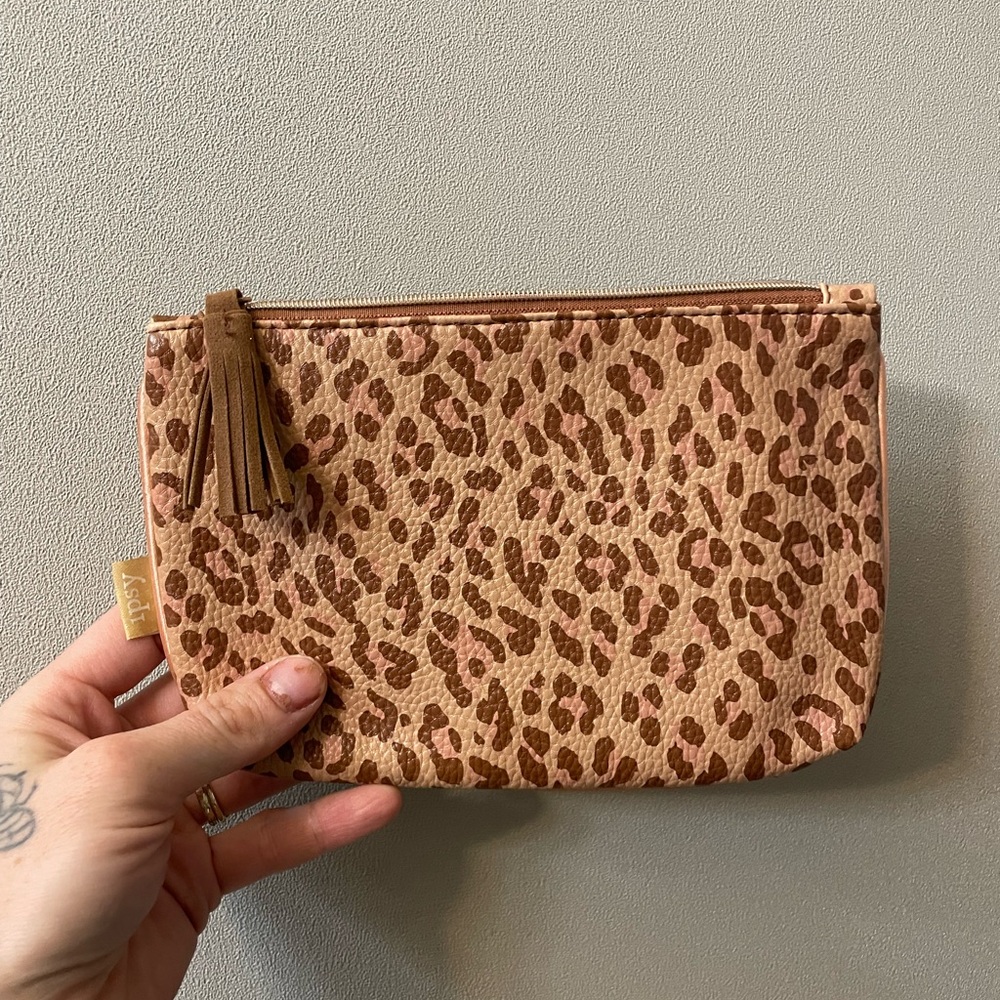 FREE WITH 5/$20 MAKEUP PURCHASE! Ipsy Leopard Print Pouch with Tassel